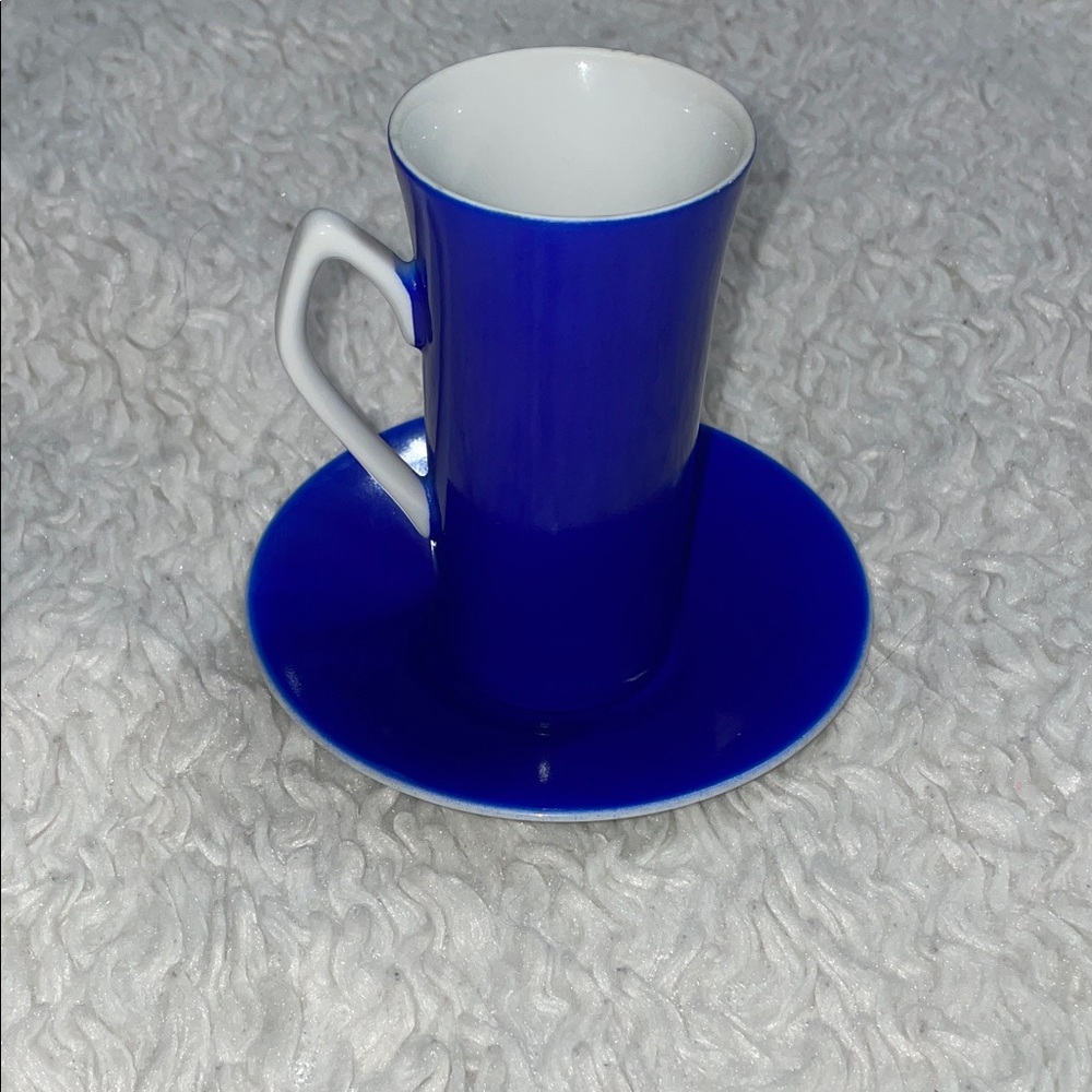 Harmony House Vintage Elegant Blue Porcelain cappuccino cup & saucer